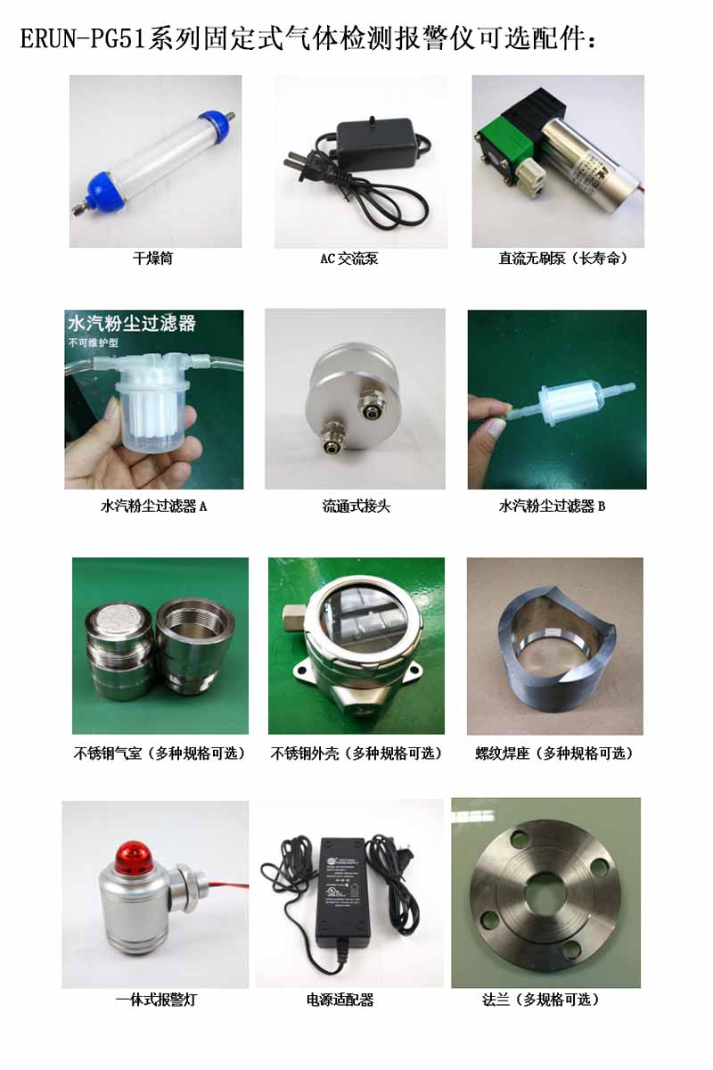 固定在线式六合一气体检测报警仪可选配件